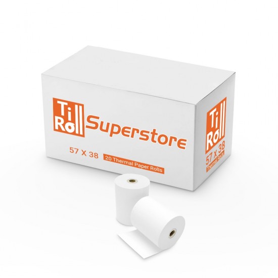 57 x 38 x 12.7 Thermal Paper Till Rolls (box of 20) FREE DELIVERY