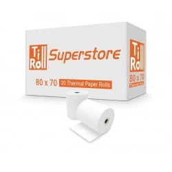 80 x 70 Thermal Till Rolls (box of 20) FREE DELIVERY