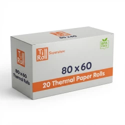 80 x 60 x 12.7 Thermal Paper Till Rolls (box of 20) 